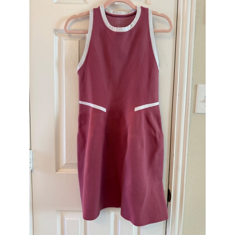 Sweaty Betty Athletic Tennis Golf Dress Pink White Racerback Skater M - Picture 2 of 7